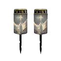 Poceacles 2 Pack Cross Solar Powered Outdoor Lights Cemetery Solar Candle Solar Memorial Lights Outdoor Waterproof Landscape Lights for Yard Patio Lawn Outdoor Home Decor, God Cross Milky Way