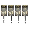 Poceacles 4 Pack Cross Solar Powered Outdoor Lights Cemetery Solar Candle Solar Memorial Lights Outdoor Waterproof Landscape Lights for Yard Patio Lawn Outdoor Home Decor, God Cross Milky Way
