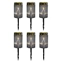 Poceacles 6 Pack Cross Outdoor Lights Solar Powered Flameless Candle Cemetery Votive Candles Waterproof Outdoor Memorial Candle Solar Stake Lights for Grave Cemetery, God Cross Galaxy Brown