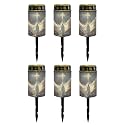 Poceacles 6 Pack Cross Solar Powered Outdoor Lights Cemetery Solar Candle Solar Memorial Lights Outdoor Waterproof Landscape Lights for Yard Patio Lawn Outdoor Home Decor, God Cross Milky Way
