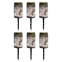 Poceacles 6 Pack Solar Lights Solar Cemetery Lights Solar Grave Lights Outdoor Waterproof Decoration Pathway Lights Garden Solar Candle for Memorial Day Decor, Eagle American Flag Splatter
