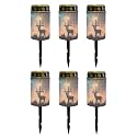 Poceacles 6 PCS Cross Solar Lights Outdoor for Garden Lawn Cemetery Grave Decorative Cemetery Solar Candle Grave Flameless Candle for Outside Home Decorations, Deer Cross Galaxy Shiny