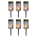 Poceacles 6 PCS Cross Solar Lights Cemetery Solar Lights for Grave Solar Candle Solar Lantern Light Walkway Lights Waterproof Landscape Lighting for Loss of Loved One, Deer Cross Galaxy Star
