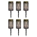 Poceacles 6 PCS Cross Solar Pathway Lights Outdoor Grave Solar Lights Outside Waterproof Cemetery Flameless Candles Outdoor Solar Candle Grave Markers Eternal Decor, God Cross Galaxy Black