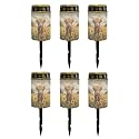 Poceacles 6 PCS Solar Lights Outdoor for Cemetery Grave Decorations, Fake LED Pillar Candles Solar Powered Waterproof Outdoor Stake Lights Grave Markers, Cow Sunflower Field