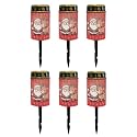 Poceacles Cemetery Candle Grave Lights Outdoor Waterproof Decoration Pathway Lights Garden Solar Candle for Christmas Holiday Decor, Cute Santa Claus Reindeer Red, 6 Pack