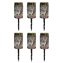 Poceacles Christmas Decor Solar Powered Flameless Candle Cemetery Votive Candles Holiday Outdoor Memorial Solar Stake Lights, Deer Christmas Poinsettia, Pack of 6
