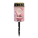 Poceacles Christmas Solar Lights Garden Cemetery Flameless Candle Water Resistant Pillar Candle Solar Garden Stake Lights for Christmas Decorations, Santa Claus Pink