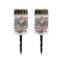 Poceacles Cross Outdoor Lights Solar Powered Flameless Candle Cemetery Votive Candles Waterproof Outdoor Memorial Candle Solar Stake Lights for Grave Cemetery, Eagle American Flag Cross, Pack of 2