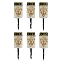 Poceacles Cross Outdoor Solar Lights Grave Solar Candle Outdoor Waterproof Cemetery Solar Candles Garden Lights for Cemetery Lawn Porch Backyard Decoration, Butterfly Sunflower Cross Letter, Pack of 6