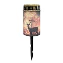 Poceacles Cross Outdoor Solar Lights Solar Garden Lights Cemetery Solar Lights Water Resistant Pillar Candle Solar Garden Stake Lights for Cemetery Grave Decorations, Deer Cross Galaxy Red