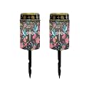 Poceacles Cross Solar Candle Pack of 2 Cemetery Solar Lights for Grave LED Garden Lights Solar Powered Outdoor Waterproof with Dusk to Dawn Sensor, Dove of Peace Cross Floral