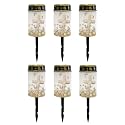 Poceacles Cross Solar Cemetery Lights Grave Solar Lights Solar Cemetery Lamp LED Flameless Candles Outdoor Cemetery Solar Lights for Loss of Mother, Daisy Butterfly Cross, Pack of 6