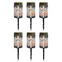 Poceacles Cross Solar Lights Outdoor for Cemetery Grave Decorations, Fake LED Pillar Candles Solar Powered Waterproof Outdoor Stake Lights Grave Markers, Butterfly White Cross Flower, Pack of 6