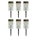 Poceacles Cross Solar Lights Outdoor Grave Solar Lights for Cemetery Decoration Solar Outdoor Lights Cemetery Solar Lamp for Garden Backyard Pathway Decor, Eucalyptus Leaf Cross Wood Grain, Pack of 6