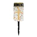 Poceacles Cross Solar Lights Outdoor Solar Powered Outdoor Cemetery Stake Lights Grave Solar Lamp Landscape Lighting Waterproof Grave Flameless Candles, Yellow Floral Cross
