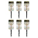 Poceacles Cross Solar Lights Solar Cemetery Lights Solar Grave Lights Outdoor Waterproof Decoration Pathway Lights Garden Solar Candle for Memorial Day Decor, Flower Butterfly Cross, Pack of 6