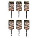 Poceacles Cross Solar Pathway Lights Outdoor Grave Solar Lights Outside Waterproof Cemetery Flameless Candles Outdoor Solar Candle Grave Markers Eternal Decor, Cross American Flag Vintage, Pack of 6