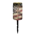 Poceacles Cross Solar Pathway Lights Outdoor Grave Solar Lights Outside Waterproof Cemetery Flameless Candles Outdoor Solar Candle Grave Markers Eternal Decor, Cross American Flag Vintage