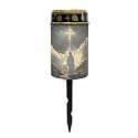 Poceacles Cross Solar Powered Outdoor Lights Cemetery Solar Candle Solar Memorial Lights Outdoor Waterproof Landscape Lights for Yard Patio Lawn Outdoor Home Decor, God Cross Milky Way