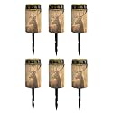 Poceacles Flameless Candle Solar Powered Grave Outdoor Lights Cemetery Candle Flameless Fake LED Pillar Lights Outdoor Waterproof Lawn Decoration, Deer Print, Pack of 6