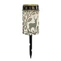 Poceacles Outdoor Solar Lights Solar Grave Candle Outdoor Waterproof Cemetery LED Candles for Cemetery Lawn Porch Outside Decoration, Deer Leaf Green Beige