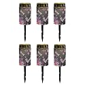 Poceacles Outdoor Solar Powered Cemetery Lights Grave Outdoor Stake Lights Garden Solar Lantern Flameless Candles Garden Decoration, Hippie Flower Dragonfly Violet, 6 Pcs