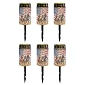 Poceacles Solar Candle Cemetery Solar Lights for Grave LED Garden Lights Solar Powered Solar Pathway Lights Outdoor Waterproof with Dusk to Dawn Sensor, Horse American Flag, Pack of 6