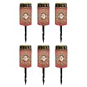 Poceacles Solar Candle Cemetery Solar Lights for Grave LED Garden Flameless Powered Pathway Lights Outdoor Christmas Holiday Party Decor, Santa Claus Poinsettia Red, 6 Pack
