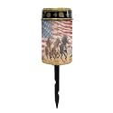 Poceacles Solar Candle Cemetery Solar Lights for Grave LED Garden Lights Solar Powered Solar Pathway Lights Outdoor Waterproof with Dusk to Dawn Sensor, Horse American Flag