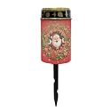 Poceacles Solar Candle Cemetery Solar Lights for Grave LED Garden Flameless Powered Pathway Lights Outdoor Christmas Holiday Party Decor, Santa Claus Poinsettia Red