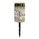 Poceacles Solar Lights Outdoor Cemetery Lights Solar Powered Cemetery Solar Lights Grave Flameless Candles Outdoor Stake Garden Lights Solar Lantern Outdoor Decoration, Aztec Brown Horse