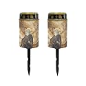 Poceacles Solar Lights Outdoor Set of 2 Waterproof LED Flameless Candle Cemetery Solar Decorative Lights Walkway Lights Landscape Lighting for Memorial Day Decor, Eagle Marble