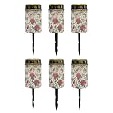 Poceacles Solar Lights Outdoor Waterproof Cemetery Solar Outdoor Candle Christmas Decoration Votive Candles for Winter Holiday Decor, Cardinal Bird Poinsettia Retro Beige, Pack of 6