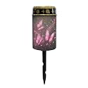 Poceacles Solar Lights Outdoor Waterproof Cemetery Candles Solar Powered Grave Outdoor Decorative Walkway Lights for Lawn Garden Pathway Decor, Pink Butterfly Galaxy