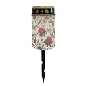 Poceacles Solar Lights Outdoor Waterproof Cemetery Solar Outdoor Candle Christmas Decoration Votive Candles for Winter Holiday Decor, Cardinal Bird Poinsettia Retro Beige