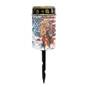 Poceacles Solar Lights Outdoor Waterproof Cemetery Solar Outdoor Candle Grave Solar Decoration Solar Votive Candles Blessed Candles for Loss of Loves One, Dachshund American Flag