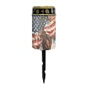 Poceacles Solar Lights Outdoor Waterproof Grave Solar Lights for Cemetery LED Flameless Candle Cemetery Solar Candle Lights Pillar Candles Outdoor Decor, Brown Horse American Flag