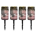 Poceacles Solar Lights Pack of 4 Outdoor Grave Solar Lights for Cemetery Decoration Solar Outdoor Lights Cemetery Solar Lamp for Garden Lawn Backyard Pathway Decor, Eagle American Flag Splash
