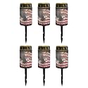 Poceacles Solar Lights Pack of 6 Outdoor Grave Solar Lights for Cemetery Decoration Solar Outdoor Lights Cemetery Solar Lamp for Garden Lawn Backyard Pathway Decor, Eagle American Flag Splash