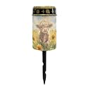 Poceacles Solar Lights Solar Outdoor Lights Outdoor Waterproof Stake Solar Lights Votive Candles Grave Solar Candles for Memorial Day Pathway Decorations, Cute Cow Sunflower