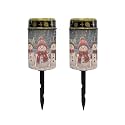 Poceacles Solar Pathway Lights Outdoor Grave Solar Lights Outside Waterproof Cemetery Flameless Candles Outdoor Grave Candle Christmas Decor, Snowman Tree, Pack of 2