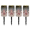 Poceacles Solar Pathway Lights Outdoor Grave Solar Lights Outside Waterproof Cemetery Flameless Candles Outdoor Grave Candle Christmas Decor, Snowman Tree, Pack of 4