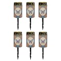 Poceacles Solar Powered Outdoor Lights Cemetery Solar Memorial Lights Outdoor Waterproof Landscape Candles for Yard Patio Lawn Home Decor, Bohemian Floral Butterfly Blue, Pack of 6