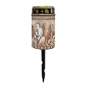 Poceacles Solar Powered Outdoor Lights Cemetery Solar Candle Solar Memorial Lights Outdoor Waterproof Landscape Lights for Yard Patio Lawn Outdoor Home Decor, Aztec Horse Brown