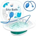 Pochik Sitz Bath for Toilet Seat Hemorrhoids and Postpartum Care, Yoni Steam Seat, Perineal Soaking, Collapsible, Flusher Hose, Drain Holes, Wider Seating Area - Green