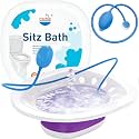 Pochik Sitz Bath for Toilet Seat Hemorrhoids and Postpartum Care, Yoni Steam Seat, Perineal Soaking, Collapsible, Flusher Hose, Drain Holes, Wider Seating Area - Purple