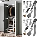 Pocket Door Slide Kit, Cabinet Door Hardware for Insert Doors (4, Black, 22in)