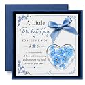 Pocket Hug Gift for Loss of Loved One, Forget Me Not Memorial Keepsake Card with Acrylic Forget Me Not Heart, Bereavement Sympathy Gift, Father’s Day Remembrance Gift, Thinking of You Grief Support Gift for Friend Family