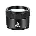 Pocket Magnifying Glass 30X Jewelers Loupe Magnifier 36mm Optical Lens Eye Loop Jewelry Identification Magnifier for Close Work Crafts Reading Repair Gemstone Coins Stamps Antiques Plants (Black)